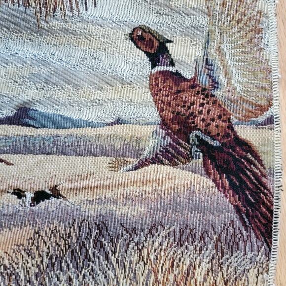 VTG 27x27 Tapestry Fabric Sample LaCrosse Furniture Co Country Wildlife Birds - Picture 5 of 6